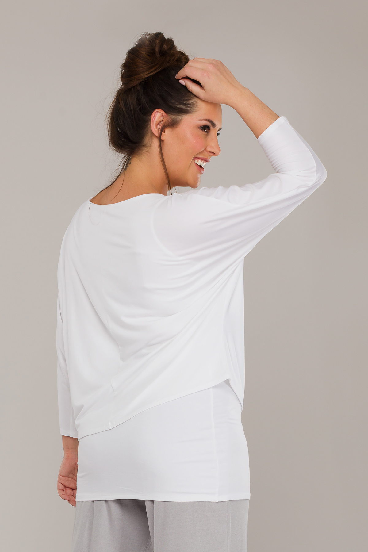 AVA DOUBLE LAYER TOP WHITE